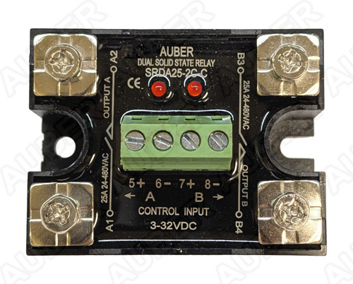 Dual-channel 25A AC SSR with Screw Terminals (image for) Dual-channel 25A AC SSR with Screw Terminals
